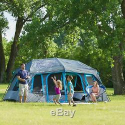 Large 10-Person Instant Cabin Tent Dark Rest Blackout Windows Outdoor Camping