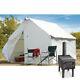 Large 10x12 Outdoor Canvas Wall Tent Frame Floor Stove Bundle Camp Cabin Kit New