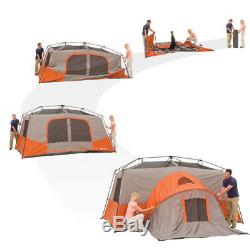 Large 11 Person Camping Tent Instant Pop Up Outdoor Cabin 3 Room Shelter Family