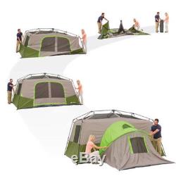 Large 11 Person Camping Tent Instant Pop Up Outdoor Cabin 3 Room Shelter Family