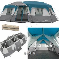 Large 12-Person Instant Cabin Tent, Big Sun Canopy Windows Porch Outdoor Camping