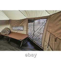 Large 14' Base Camp Outfitter Tent Bundle with Wood Stove, Awnings, & Stove Jack