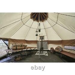 Large 14' Base Camp Outfitter Tent Bundle with Wood Stove, Awnings, & Stove Jack