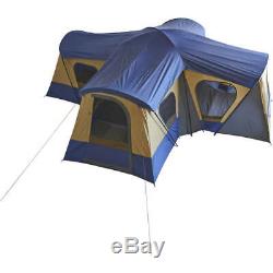 Large 14 Person Camp Cabin Tent with 4 Rooms Outdoor Camping Shelter Tents Blue