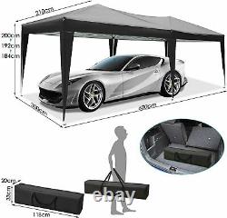 Large 3x6M 10x20ft Pop-up Gazebo, Waterproof Marquee Heavy Canopy Tent Camping