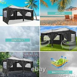 Large 3x6M 10x20ft Pop-up Gazebo, Waterproof Marquee Heavy Canopy Tent Camping