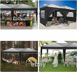 Large 3x6M 10x20ft Pop-up Gazebo, Waterproof Marquee Heavy Canopy Tent Camping
