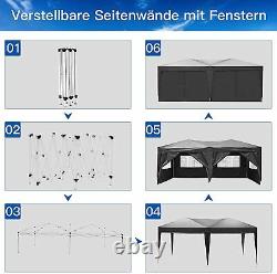 Large 3x6M 10x20ft Pop-up Gazebo, Waterproof Marquee Heavy Canopy Tent Camping