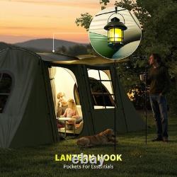 Large 4 Man Tunnel Family Camping Tent with Porch & Inner Bedroom 3000mm