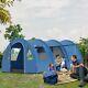 Large 5-6 Man Family Tent Camping Tent With Two Room, Floor & Carry Bag Blue