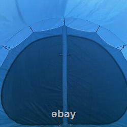 Large 5-6 Man Family Tent Camping Tent with Two Room, Floor & Carry Bag Blue