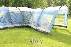 Large 6-Berth Tunnel Tent by Outwell Utah 6 with Porch and Sun Canopy, Excellent