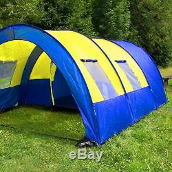 Large 6 man tent Waterproof Family Camping Travel Hiking light grey/dark grey UK