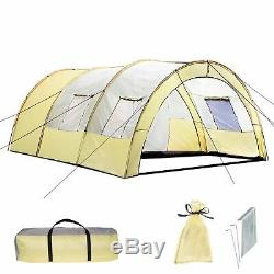 Large 6 man tent Waterproof Family Camping Travel Hiking light grey/dark grey UK