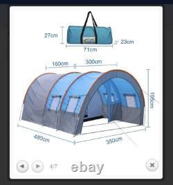 Large 8-10 Man Waterproof Camping Tent Group Family Outdoor Hiking Tunnel Room
