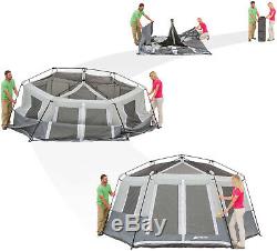 Large 8-Person Instant Hexagon Cabin Tent Family Outing Camping Easy Set up NEW