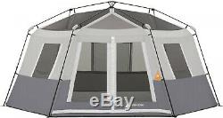 Large 8-Person Instant Hexagon Cabin Tent Family Outing Camping Easy Set up NEW