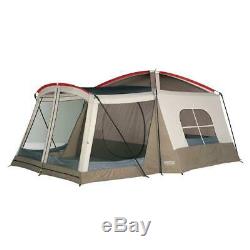 Large 8-Person Outdoor Camping Tent with Screen Room, 3-Season 16 x 11 ft. Brown