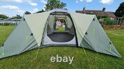 Large 8-person family camping dome tent with four separate sleeping pods