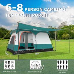 Large Camping Double Layer Tents 8-Person Camping Tent-Green