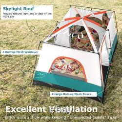 Large Camping Double Layer Tents 8-Person Camping Tent-Green
