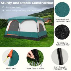 Large Camping Double Layer Tents 8-Person Camping Tent-Green