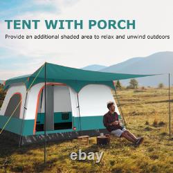 Large Camping Double Layer Tents 8-Person Camping Tent-Green