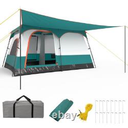 Large Camping Double Layer Tents 8-Person Camping Tent-Green