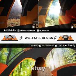 Large Camping Tent 5 6 Man Steel Frame with Bag Metal Pegs Outdoor Hiking Orange