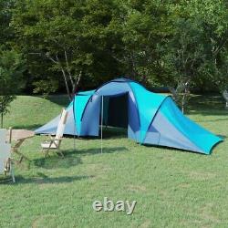 Large Camping Tent 6 Persons Outdoor Summer Fishing Tent Blue and Light Blue