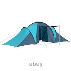 Large Camping Tent 6 Persons Outdoor Summer Fishing Tent Blue and Light Blue