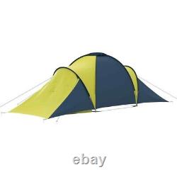 Large Camping Tent 6 Persons Outdoor Summer Fishing Tent Blue and Yellow