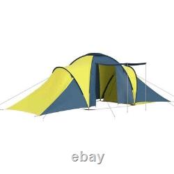 Large Camping Tent 6 Persons Outdoor Summer Fishing Tent Blue and Yellow