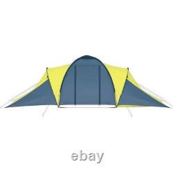 Large Camping Tent 6 Persons Outdoor Summer Fishing Tent Blue and Yellow