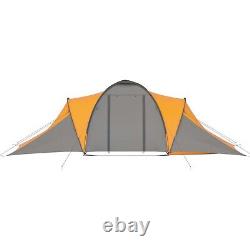 Large Camping Tent 6 Persons Outdoor Summer Fishing Tent Grey & Orange