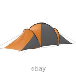 Large Camping Tent 6 Persons Outdoor Summer Fishing Tent Grey & Orange