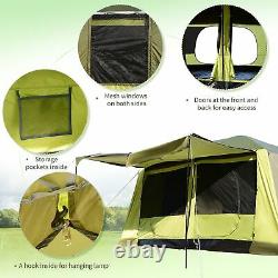 Large Camping Tent 8 Person Room Shelter Hiking Gear with Travel Carry Bag Yellow