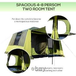 Large Camping Tent 8 Person Room Shelter Yellow Hiking Gear with Travel Carry Bag
