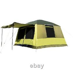 Large Camping Tent 8 Person Room Shelter Yellow Hiking Gear with Travel Carry Bag