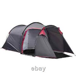 Large Camping Tent Double Room 4 Person Portable Shelter Fishing Carry Bag Grey