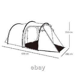 Large Camping Tent Double Room 4 Person Portable Shelter Fishing Carry Bag Grey