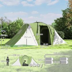Large Camping Tent Tunnel Tent with 2 Bedroom and Living Area, 2000mm Waterproof