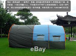 Large Camping Tent Waterproof Canvas Fiberglass 5-8 People Family Tunnel Summer