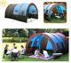 Large Camping Tent Waterproof Canvas Fiberglass 8-10 People Family Tunnel Summer