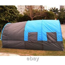 Large Camping Tent Waterproof Canvas Fiberglass Family Tunnel 5-8 People