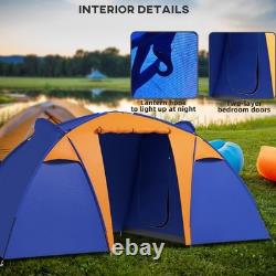 Large Camping Tent with 2 Bedroom, Living Area and Awning for 4-6 Person
