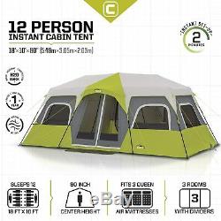 Large Core Equipment Instant Cabin Tent 12 Person Includes Full Size Outer Tent