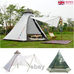 Large Double Layer Waterproof Family Indian Style Teepee Camping Tent Outdoor UK