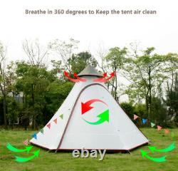 Large Double Layer Waterproof Family Indian Style Teepee Camping Tent Outdoor UK