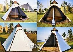 Large Double Layer Waterproof Family Indian Style Teepee Camping Tent Outdoor UK